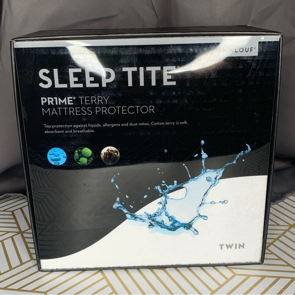 Malouf Sleep Tite Prime Terry Smooth Cotton Mattress Protector Twin Size